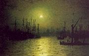 Atkinson Grimshaw Nightfall Down the Thames Sweden oil painting reproduction